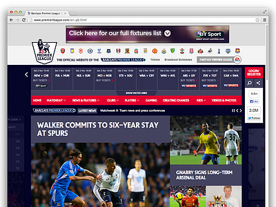 Premier League Homepage Redesign