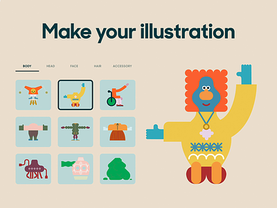 Thank You Machine illustration builder builder character character builder illustration machine personalise ui ux web design website