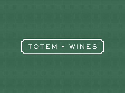 Totem Wines branding green pattern premium wine