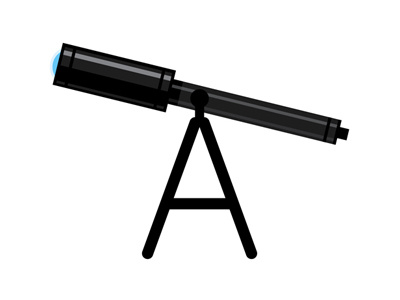 Telescope close-up agency branding logo space