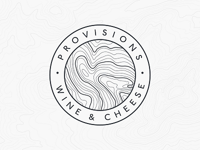 Provisions Wine & Cheese Logo brand brand mark branding cheese farming logo mark topography wine