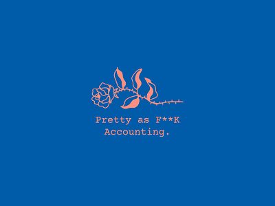 Pretty AF Accounting accountant branding illustration rose