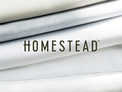Homestead Logo bedding braizen branding home goods linens logo sheets
