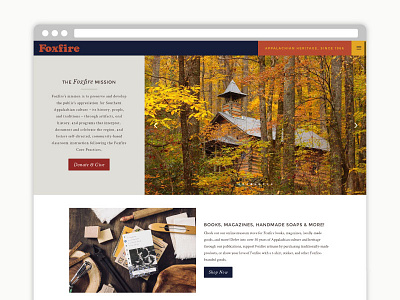 Foxfire Website branding ecommerce non profit website