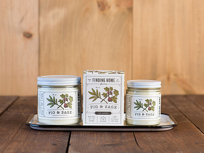 Fig & Sage Candle Sizes branding candles farm fig illustration package design packaging sage seed packets