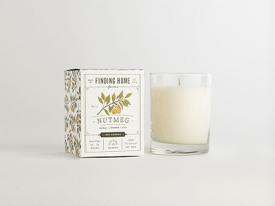 Nutmeg Scented Candle Box candles farm nutmeg package design packaging pattern