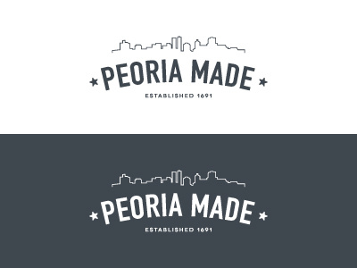Logo / Branding :: Peoria Made city established illinois logo made peoria skyline startup