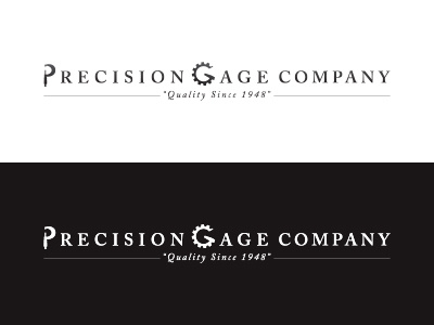 Branding / Logo :: Precision Gage Company blackwhite caliper gage gears logo measure precision tool
