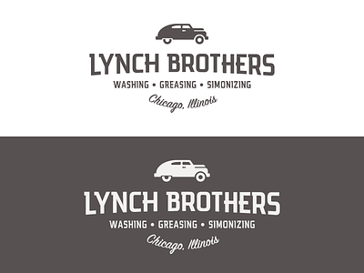 Branding / Logo :: Lynch Brothers auto branding car chicago greasing logo retro vintage washing