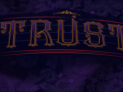 Trust is King fabric silk type typography victorian