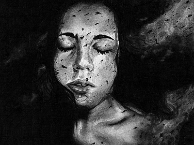 Absolution and Destruction black and white drawing graphite handdrawn illustration mechanical pencil