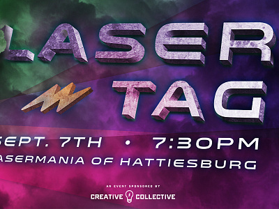 Laser Tag Poster / Demo 3d class demo creative collective laser tag perspective poster southern miss student group
