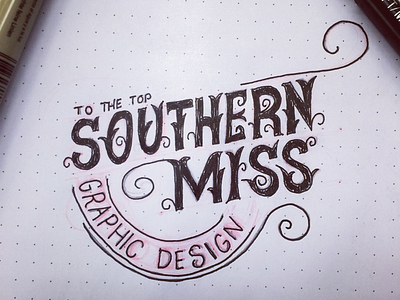 Classic Southern hand lettering lettering southern miss typography