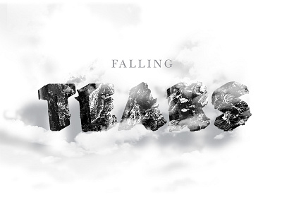 Falling Tears 3d clouds rocks tears type typography waterfalls