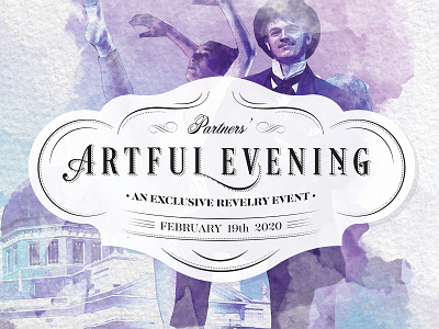 Artful Evening classic illustration typography victorian watercolor