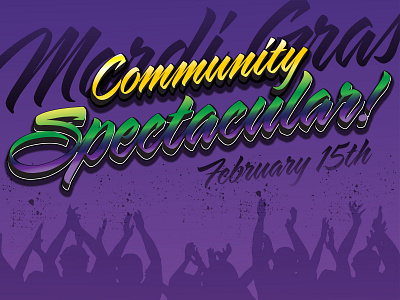 Community Spectacular gradients illustration mardi gras typography