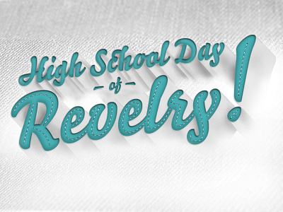 High School Day fabric script stitches type typography