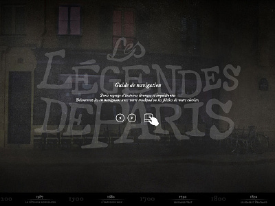 web documentary Paris' legends dark illustration landingpage logotype typography