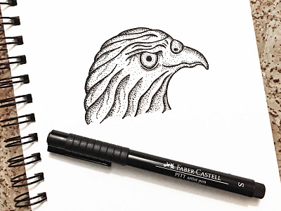 Red-tailed hawk doodle drawing hawk illustration indiana indianaart indianaartist ink penandink shading sketch stipple