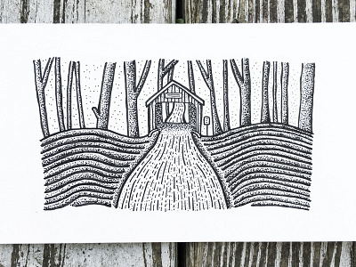 Covered bridge coveredbridge doodle drawing illustration indiana indianaart indianaartist ink penandink shading sketch stipple