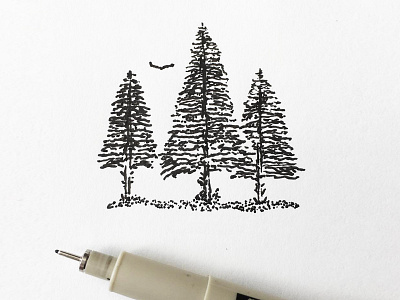 Trees doodle drawing illustration indiana indianaart indianaartist ink penandink shading sketch stipple trees