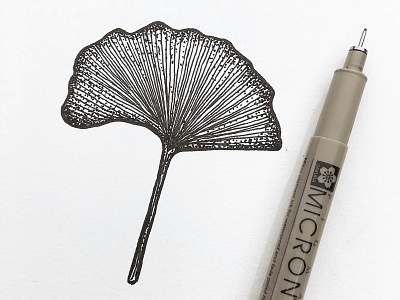 Golden Ginko leaf doodle drawing illustration indiana indianaart indianaartist ink leaf penandink shading sketch stipple