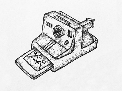 Camera camera design dots drawing ink pen polaroid shading sketch stipple