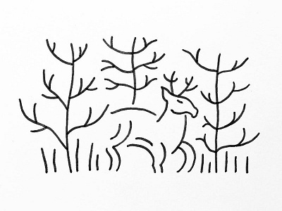 Deer in the woods doodle drawing illustration indiana indianaartist ink line art nature outdoors pen penandink sketch stipple