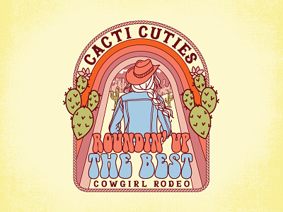 Cacti Cuties - Cowgirl Rodeo adobe art cacti cactus cowgirl design detail draw floral illustration pastels print rodeo screen print typography