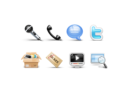 Icons for Website-Take 2 chat demo icon icons microphone phone resource ticket twitter website