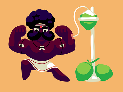 Desi Pehalwan - Powered by Coconut Water icon illustration india south india