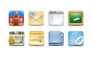 Icons icons pack set square web