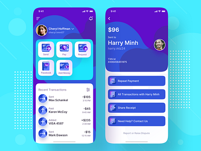 Payment Wallet Mobile App UI Design bank banking confirmation finance fintech homepage ios list mobile mobile app design mobile ui order pay payment send success ui design wallet welcome page welcome screen