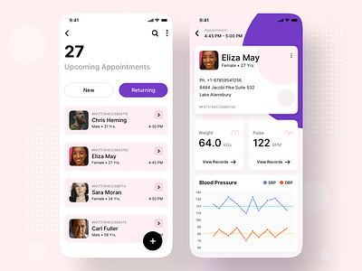Patient Appointment Healthcare Mobile App Design booking card cards care corona coronavirus dashboard design doctor health health app healthcare medical mobile mobile app design patient patient app patients product stats
