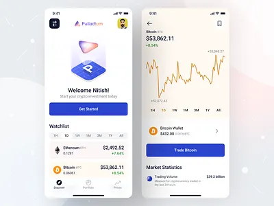 Crypto Wallet - iOS App Design • Palladium crypto crypto currency crypto exchange crypto wallet cryptocurrency finance fintech glassmorphism ios ios 14 ios app design ios14 mobile mobile app mobile app design mobile ui trading trading app ui ux