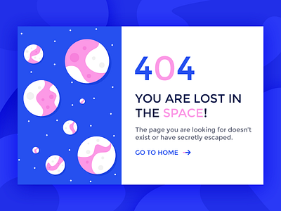 Outer Space 404 - UI 404 app design app ui card card ui error error page ui design web app webdesign