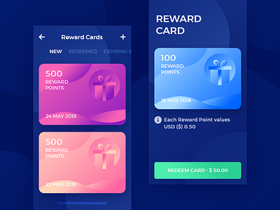 Reward Cards App UI