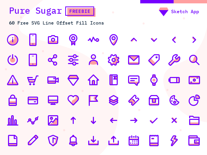 Download Pure Sugar - 60 Free SVG Icons Pack - Sketch Vector Icon ...