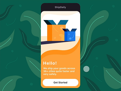 Shipping App Onboarding UI - Interaction Design animated animation app design app illustration design illustration interaction interface invision invision studio mobile mobile app mobile app design mobile ui onboarding onboarding illustration onboarding ui shipping ui ux
