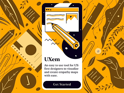 Mobile App On-boarding Interaction - Empathy Map Tool - UXem animated animation app ui design bottom sheet empathy map freebie invision invision studio ios app mobile app mobile app design mobile application onboarding ui tabbar tool uiux uiuxdesign ux uxdesign uxem