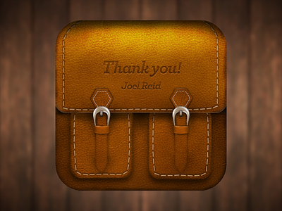 Leather Bag iOS Icon app bag button debut icon ios iphone leather photoshop texture typography