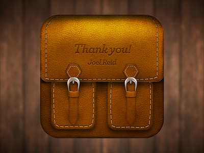 Leather Bag iOS Icon app bag button debut icon ios iphone leather photoshop texture typography
