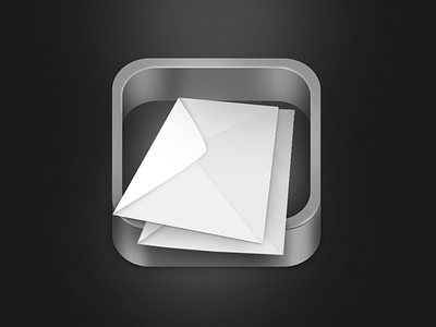 Mailbox App Icon app icon ios letter mail mailbox message metal photoshop post ui