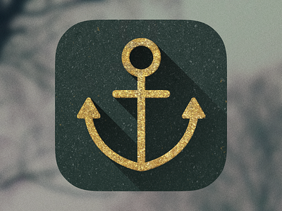 Anchor Icon anchor app gold icon ios logo long shadow nautical sea