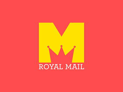 Royal Mail Logo Redesign crown design flat icon logo m mail royal signet typography