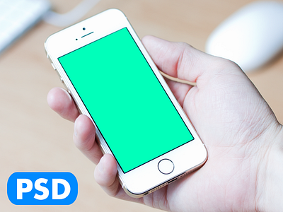 iPhone 5s Mockup gold apple download free freebie gold hand iphone mockup psd template