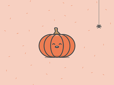 Pumpkin illustration creepy evil flat halloween illustration pumpkin spider treat trick