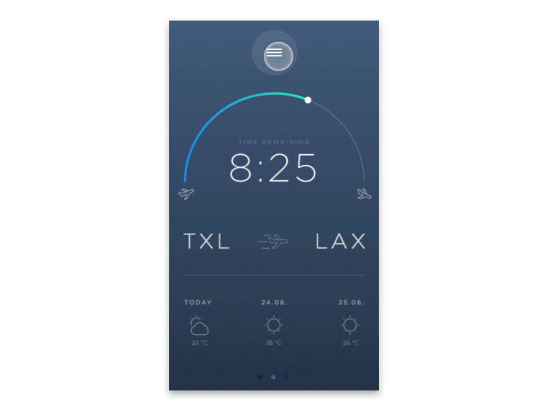 Flight Tracker Menu Concept app flat gradient ios priciple sketch tracker ui ux