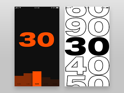 Timing app brutalism design font ios minimal sketch typography ui ux