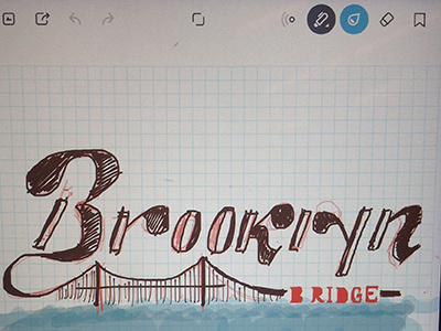 Brooklyn Bridge bamboo brooklyn drawing illustration ipad new york city nyc sketch type typography wacom